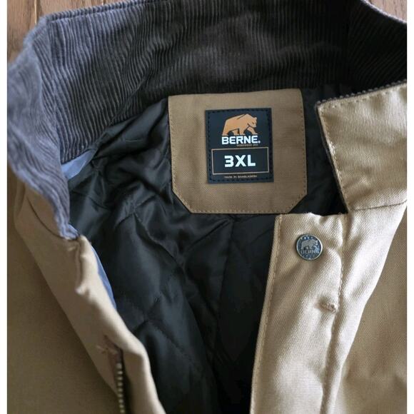 Berne Men’s Duck Insulated Coveralls Size 3XL Tan 56-58 Chest 1417BD Quilted - Picture 7 of 15